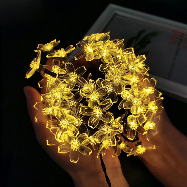 Solar Power 30 LED Flower Fairy Garden Lights String Outdoor Decor Waterproof