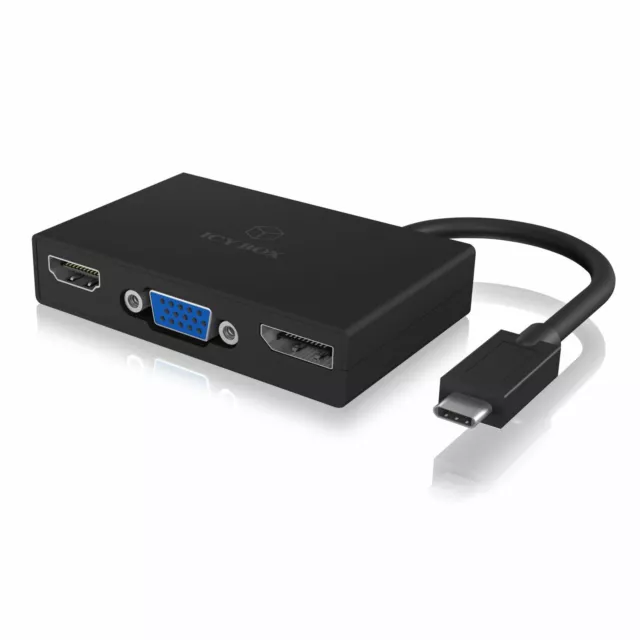 ICY BOX IB-DK2104-C USB 3-in-1 Video Adapter 60393 B-Ware 3