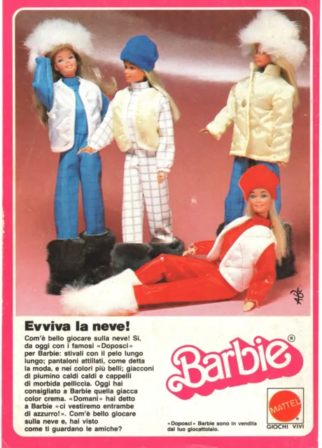 Barbie Doposci Pubblicità Mattel 1983 Italian Magazine Advertising 18x13
