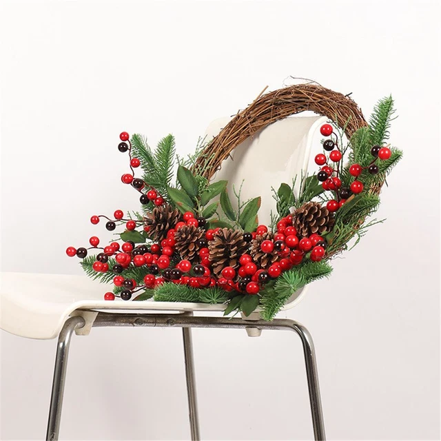 Adornos Año Nuevo Decoración Linterna de Cartel Colgador de Puerta Accesorios Corona de Navidad