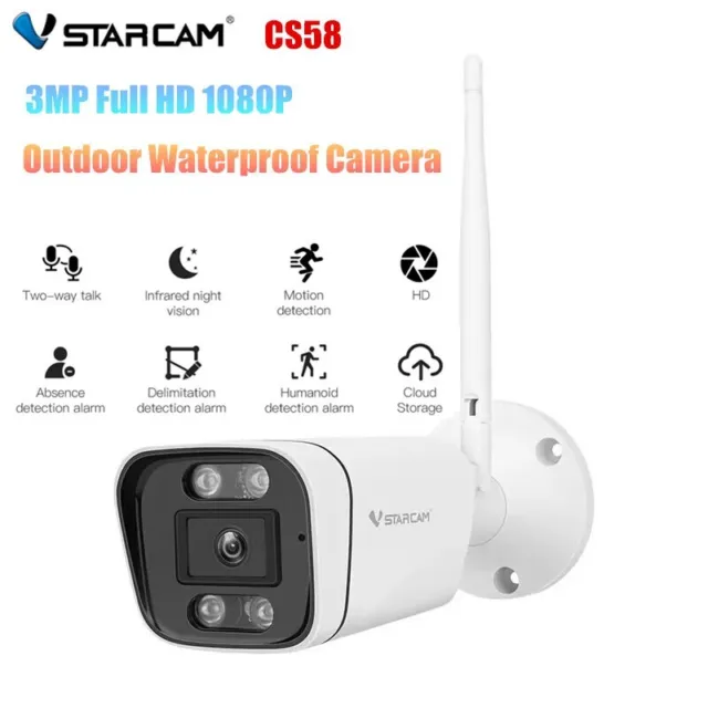 Vstarcam CS58 3MP FHD 1080P Smart 4 luci fotocamera proiettile impermeabile visione notturna