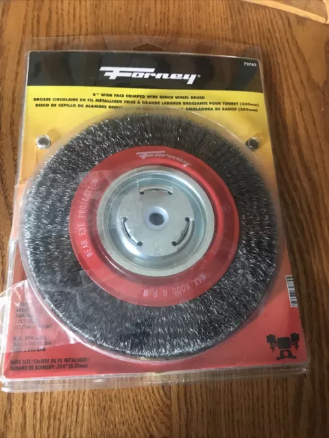 Forney Industries Inc. 72762 Crimped Wire Bench Wheel Brush, 8" X .014" Wire