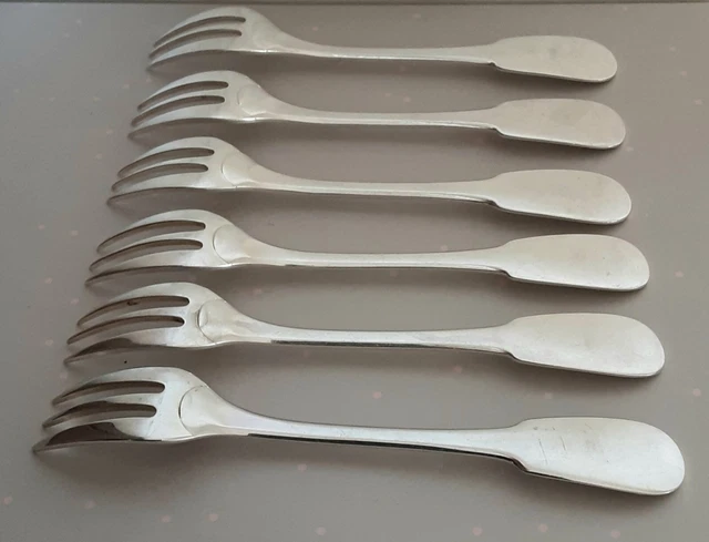Couverts métal argenté , SFAM , modéle  Filet  6 fourchettes 6