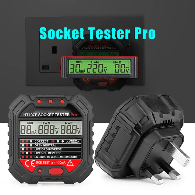 ELECTRIC OUTLET SOCKET Tester Circuit Polarity Voltage Test Detector UK