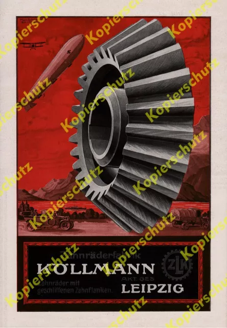 Reklame Luftwaffe Zeppelin Militär Köllmann Leipzig Lkw Auto Nacke Coswig 1917