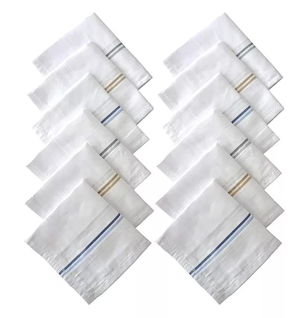 Mouchoirs en Coton Premium, Hankies Pour Hommes Blanc - Paquet de 12