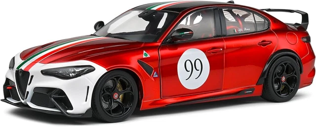 Alfa Romeo Giulia GTAm #99 Tricolore 2022 - Maquette Solido échelle 1/18, Rouge, Portes Ouvrantes