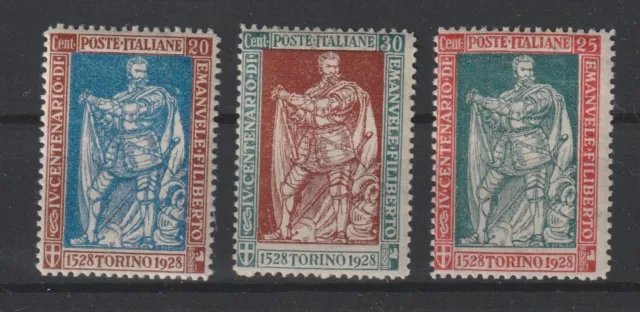 1928 Kingdom D'Italia 4 Cent Birth Em. Filiberto 3 V. Dent 13 3/4 MNH MF122334