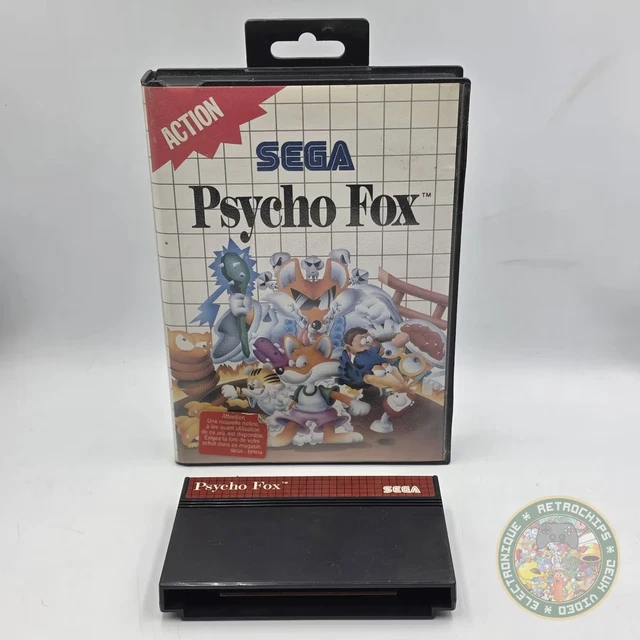 Jeu Psycho Fox Pour Sega Master System - Jaquette Abîmée, Version Originale 1989, état Correct