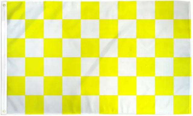 Yellow & White Checkered Flag 3x5 Racing WHITE YELLOW Finish LINE FLAG 100D