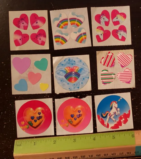 VINTAGE 9 LISA FRANK HEART STICKERS *YOU CHOOSE ONE* PASTEL STRIPED ...