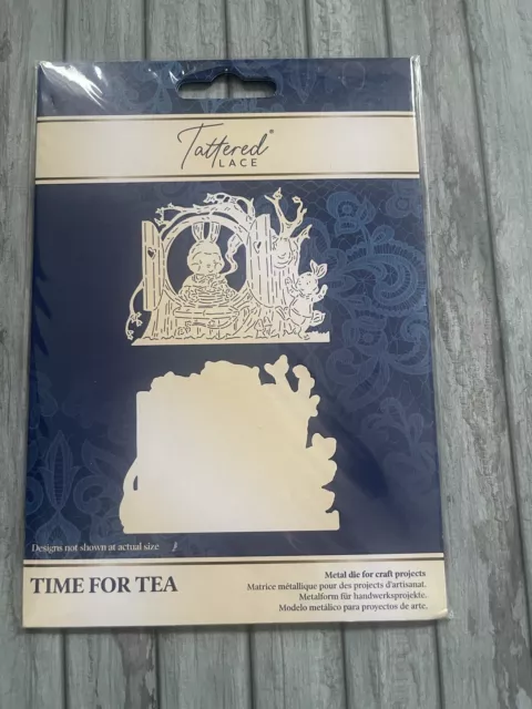 Tattered Lace Pinewood Party 'Time For Tea' Die Set. Free Charisma Available.