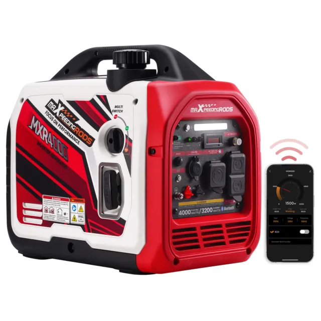 4KW Generator Inverter Portable Gas powered for Camping EV-Charging w/ Bluetooth