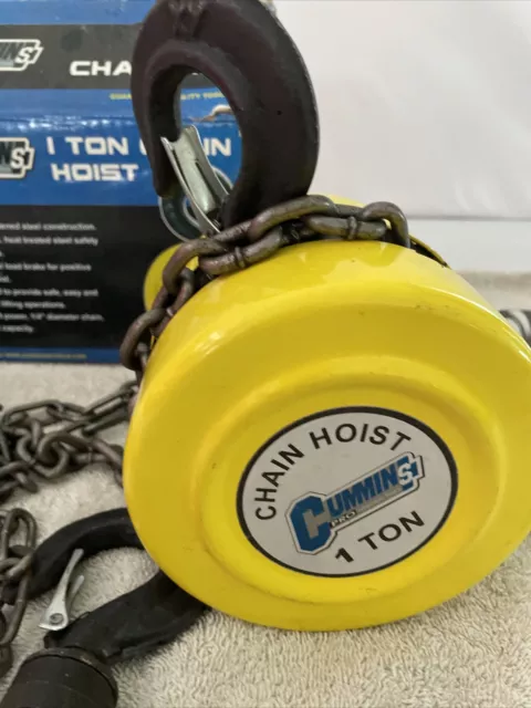 Cummins Pro Industrial 1 Ton Chain Hoist 8 FT. Lift 1/4” Diameter Chain M#3118 2