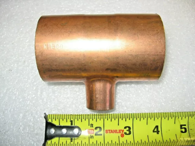 NIBCO 2x2x3/4 Wrot Copper Pressure Sweat Solder Reducing Tee 611R 2" x 2" x 3/4"