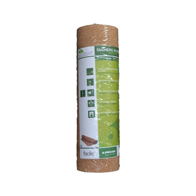 Rotolo di sughero isolante acustico spessore 2mm lunghezza 8 mt larghezza 50 cm