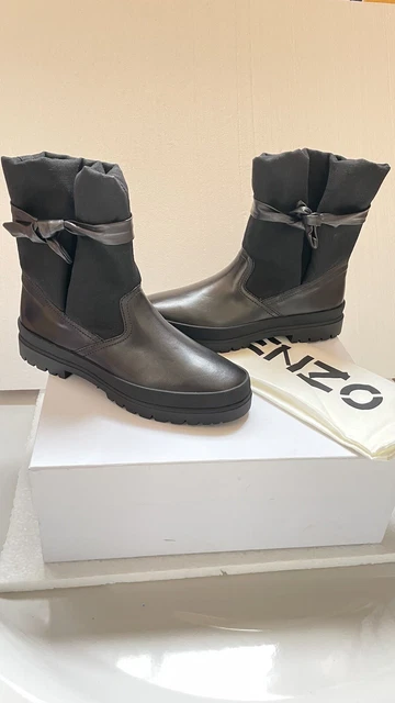 Bottines Kenzo Safari Boots neuves En Cuir Et Toile Pointure 39