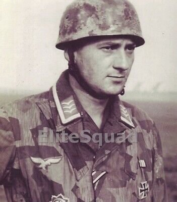 WW2 Picture Photo German Soldier Paratrooper with cammo uniform 0150