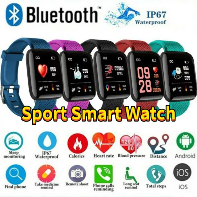 Smart Watch uomo donna fitness tracker pressione sanguigna frequenza cardiaca orologi sportivi Regno Unito