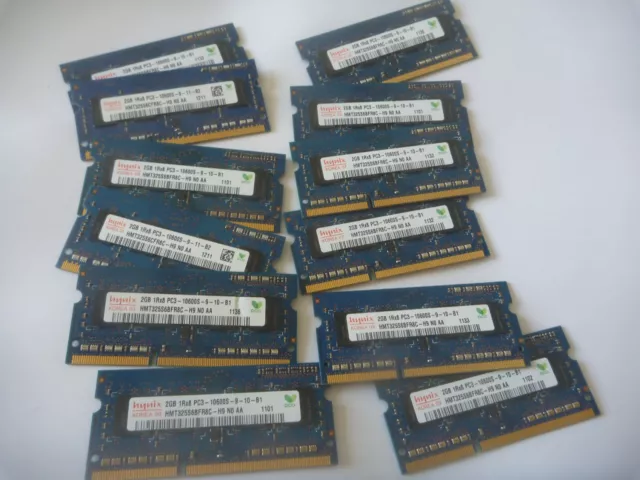 12 x 2GB = 24GB PC3-10600S DDR3 sodimm laptop memory RAM joblot PC10600