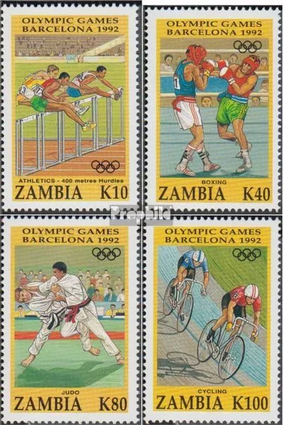 Sambia 615-618 (complète edition) neuf avec gomme originale 1992 Jeux Olympiques