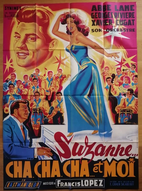 SUZANNE CHA CHA CHA abbe lane affiche cinema 160x120 cm '57 LITHO
