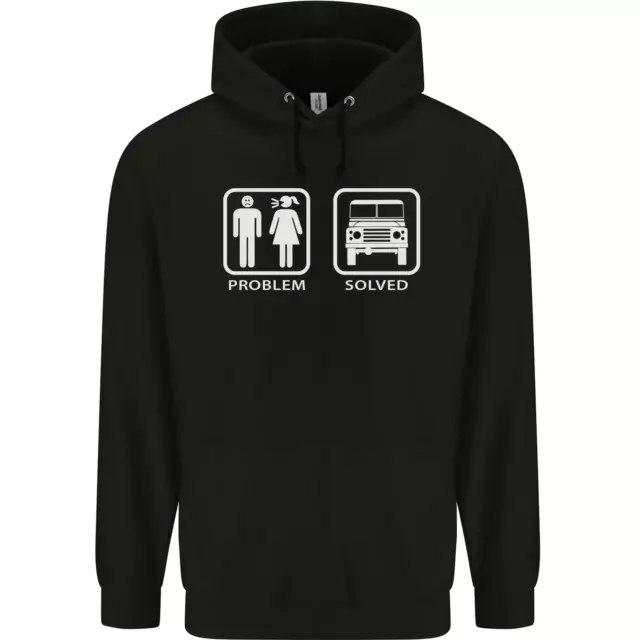 Felpa con cappuccio 4x4 Problem Solved Off Road da uomo 80% cotone