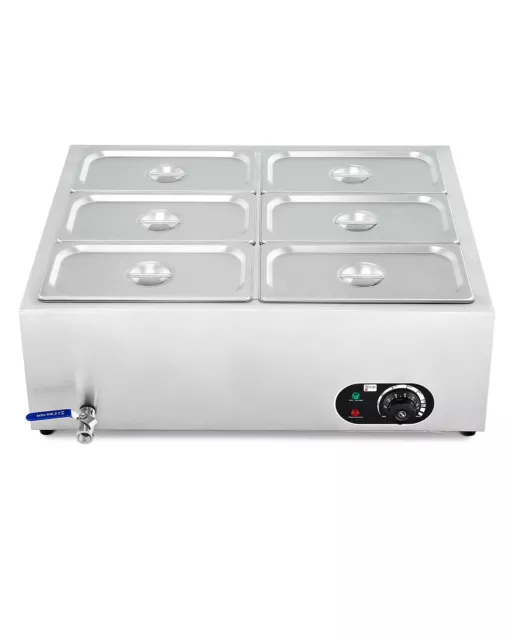Electric Food Warmer Bain Marie Large Buffet Servers 2/3/4/6 Pans 1500W & Chafer
