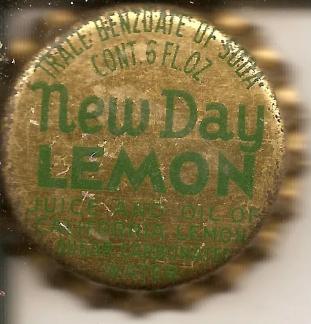 NEW DAY LEMON     soda pop bottle cap/crowns      CORK