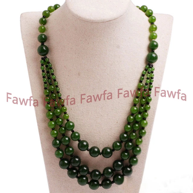 Natural 3 Row 4-12mm Amethyst/Lapis Lazuli/Jade/Agate Gems Beads Necklace 18-20"