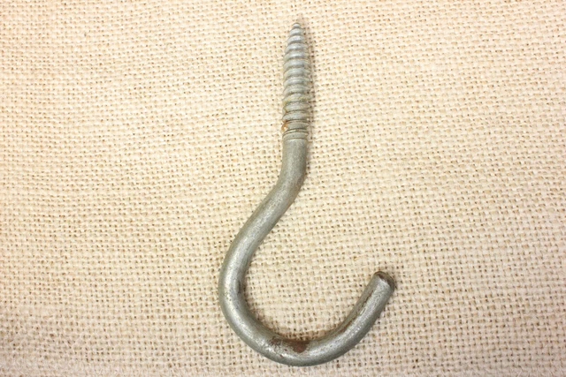 Old hanging Plant Hook hanger wash line swing 4 1/8 x 5/16" rustic vintage 2