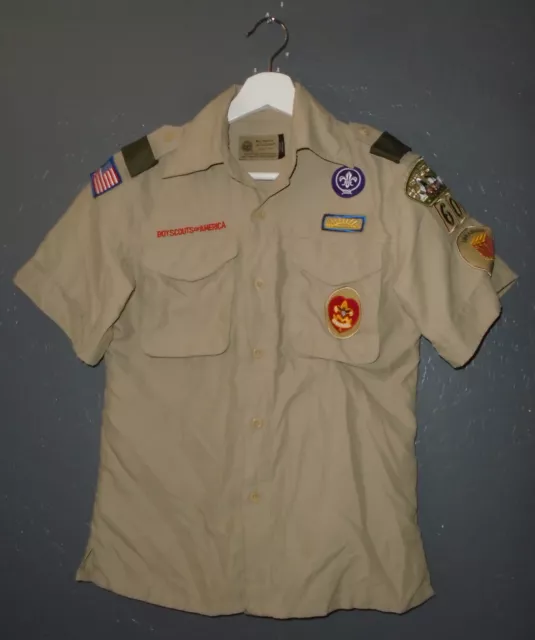 BOY SCOUTS Of America VENTED Uniform Shirt BSA #606 Microfiber Scout YOUTH Sz MD