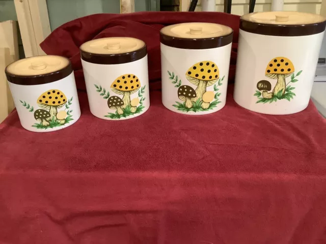 Vintage Sears, Roebuck and Co., 1979 Merry Mushrooms Canisters Set