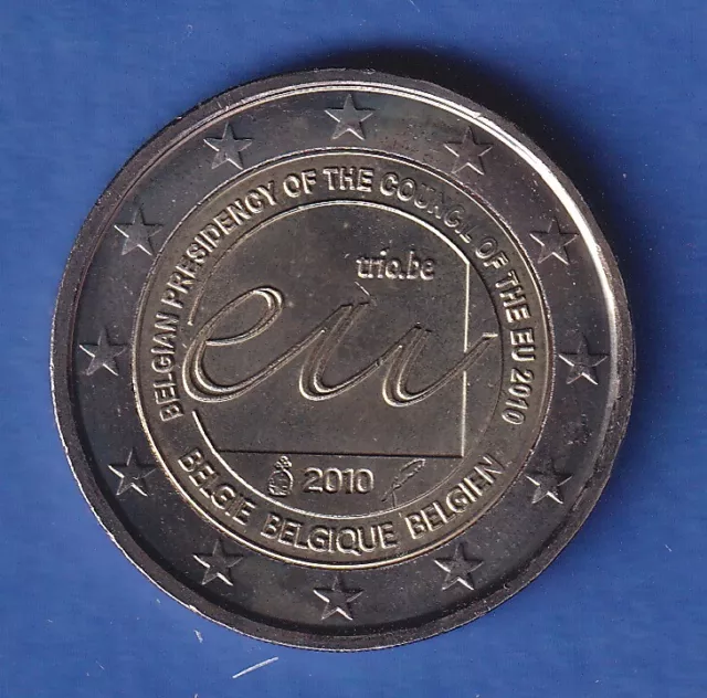 Belgien 2010 2-Euro-Sondermünze Vorsitz Rat Europäischen Union bankfr. unzirk.