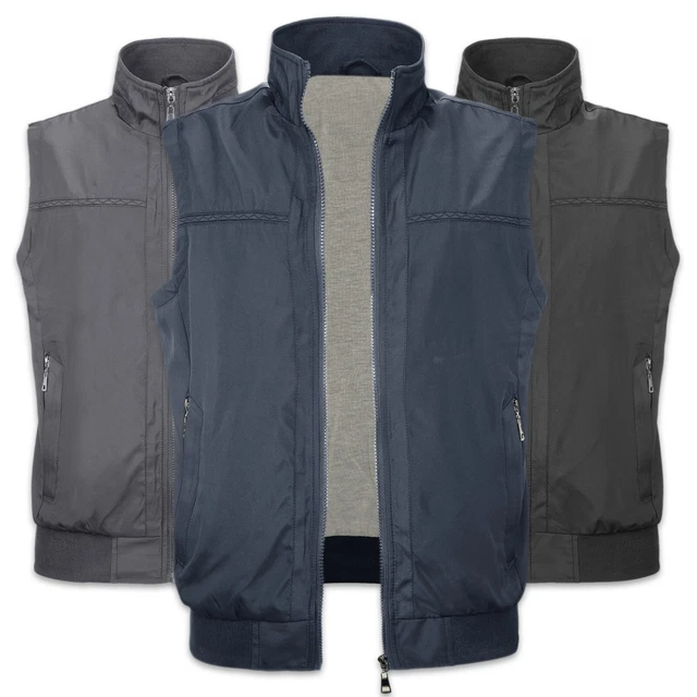 Smanicato Uomo Leggero con Zip Interno Foderato Gilet Regular Giubbotto VEQUE