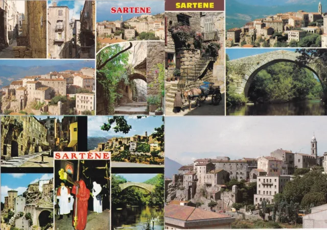 Lot de 4 cartes postales postcards 10X15cm SARTENE CORSE 7