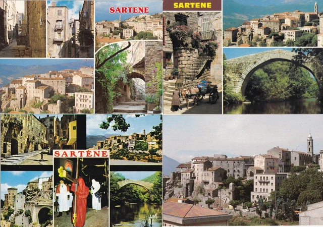 Lot de 4 cartes postales postcards 10X15cm SARTENE CORSE 7