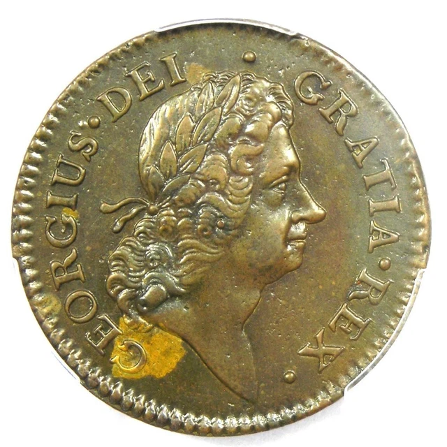 1722 Rosa Americana Penny Coin 1P - Certified PCGS AU58 - $1,900 Value