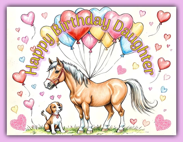 Horse Pony Birthday Card Horses Ponies Greeting Card 147 X 147 - View #5