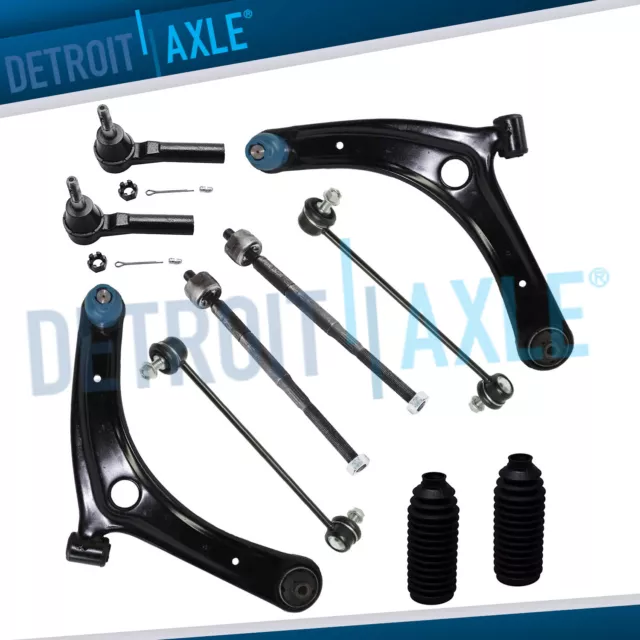 10pc Front Lower Control Arms Tie Rod End for Jeep Compass Patriot Dodge Caliber