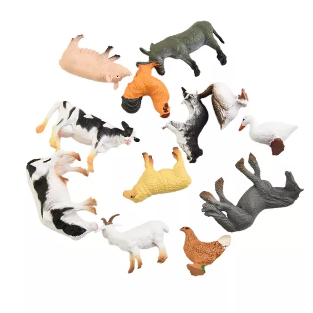 Ensemble mini modèle animaux de ferme 12 pièces figurines volaille pour collec