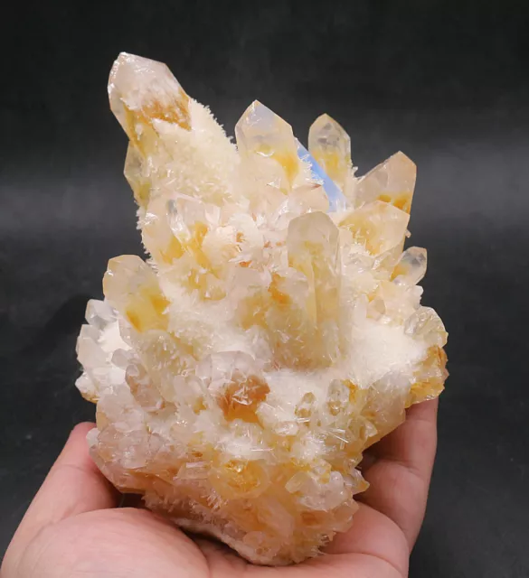 1010g New Find Yellow Phantom Quartz Crystal Cluster Mineral Specimen 3