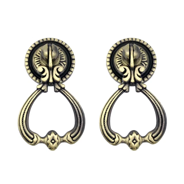 2 Pcs Closet Door Handle Wardrobe Drawer Cupboard Vintage Pulls Metal Cabinets