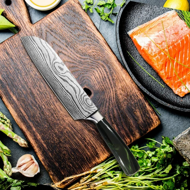 7 Zoll Chinesisches Kochmesser Santokumesser Küche Kochen Hackbeil Kochmesser