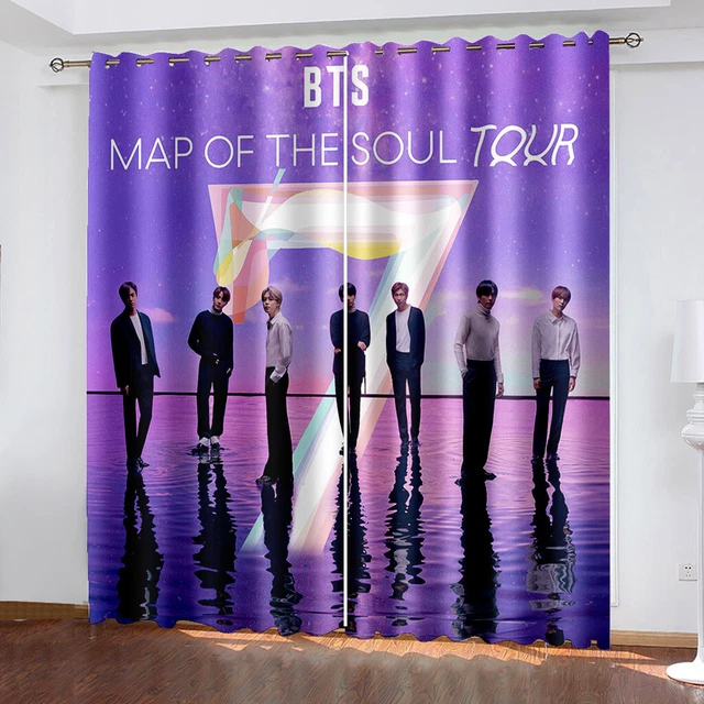 BTS Bangtan Korea Stars Bedroom Curtain Ring Blackout Door Decor UV Protect