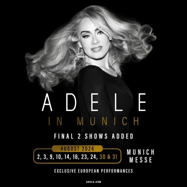 2 places FRONT OF STAGE 2 concert ADELE à MUNICH le Samedi 24/08/2024
