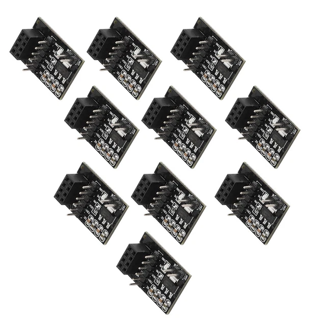 10PCS 3.3V 8Pin NRF24L01+ Wireless Module Pinboard Socket Adapter Module Boa SP5