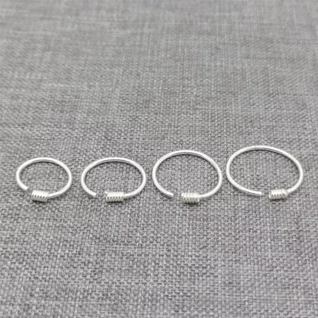10 pairs of 925 Sterling Silver Shiny Earring Hoops Ear Wire Hoop 8mm 9mm 10mm