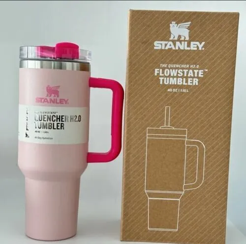 NWT Stanley Flamingo 40oz Stainless Steel Quencher H2.0 Flowstate