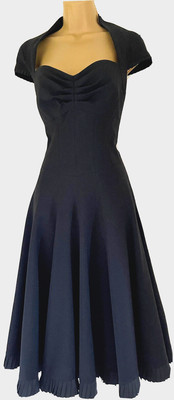 Karen Millen Galaxy Black Wool Occasion Dress Uk 14 (Us 10) Eur 42 Nwt